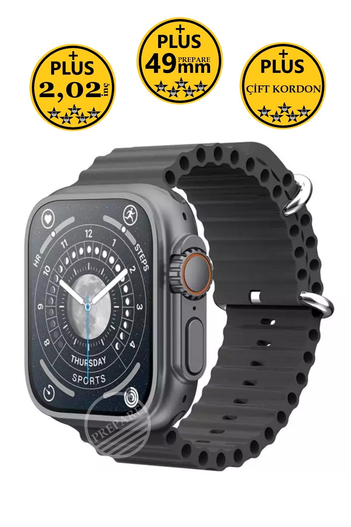 Watch 8 Ultra Plus Pro 49mm 2,02inç Çift Kordn Nfc Konuşma Özellikli Ios Android Uyumlu Akıllı Saat