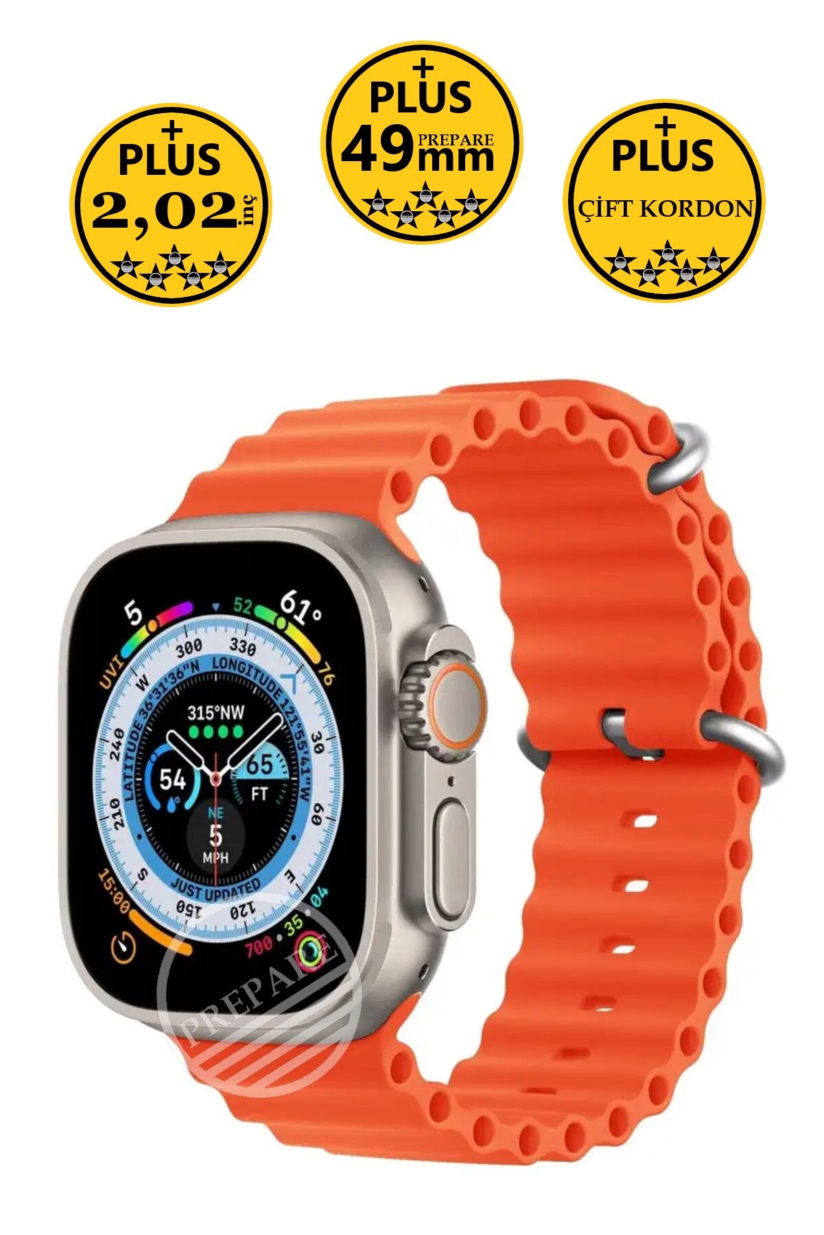 Watch 8 Ultra Pro Plus 49mm 2,02inç 2 Kordon Nfc Konuşma Özellikli Ios Android Uyumlu Akıllı Saat