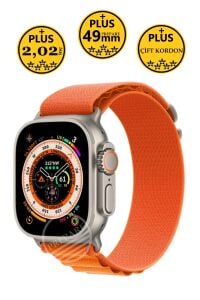 Watch 8 Ultra Plus Pro 2,02inç 49mm Çift Kordon Nfc Konuşma Özellikli Ios Android Uyumlu Akıllı Saat