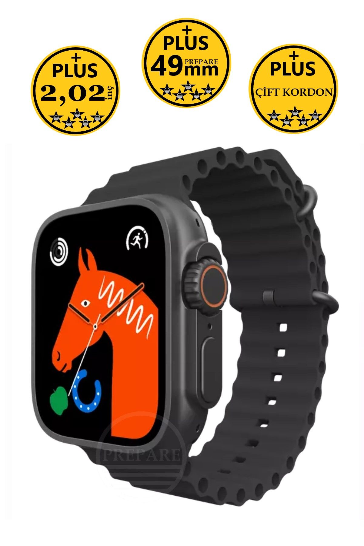Watch 8 Plus Ultra Pro 49mm 2,02inç Çift Kordon Nfc Konuşma Özellikli Ios Android Uyumlu Akıllı Saat