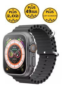 Watch 8 Ultra Plus Pro 49mm 2,02inç Çift Kordon Nfc Konuşma Özellikli Ios Android Uyumlu Akıllı Saat