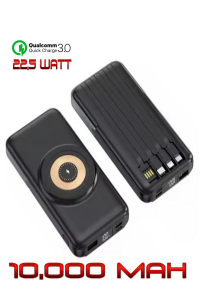 10.000 Mah Kablosuz Wireless + Dahili Kablolu + Standlı 22.5 Watt Hızlı Şarj Quick Fast Powerbank