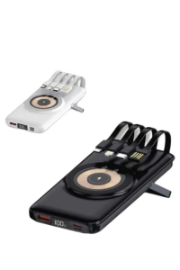 10.000 Mah Kablosuz Wireless + Dahili Kablolu + Standlı 22.5 Watt Hızlı Şarj Quick Fast Powerbank