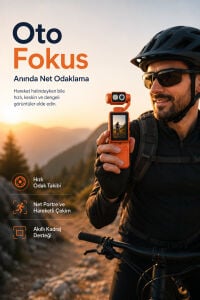 Vlog Kamera 4K Ultra HD Mini Aksiyon Kamerası 2.0 inç Ekranlı Mikrofon Destekli Oto Fokus Özellikli 180° Döner Başlıklı