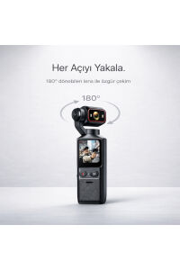 2K Aksiyon Kamera 180° Döner Lens | Gece Görüşü, Stabil Çekim, Vlog Kamera Dokunmatik LCD Ekranlı