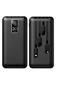 20.000 mAh Dahili Kablolu Powerbank  Lightning & Micro USB & USB Type C