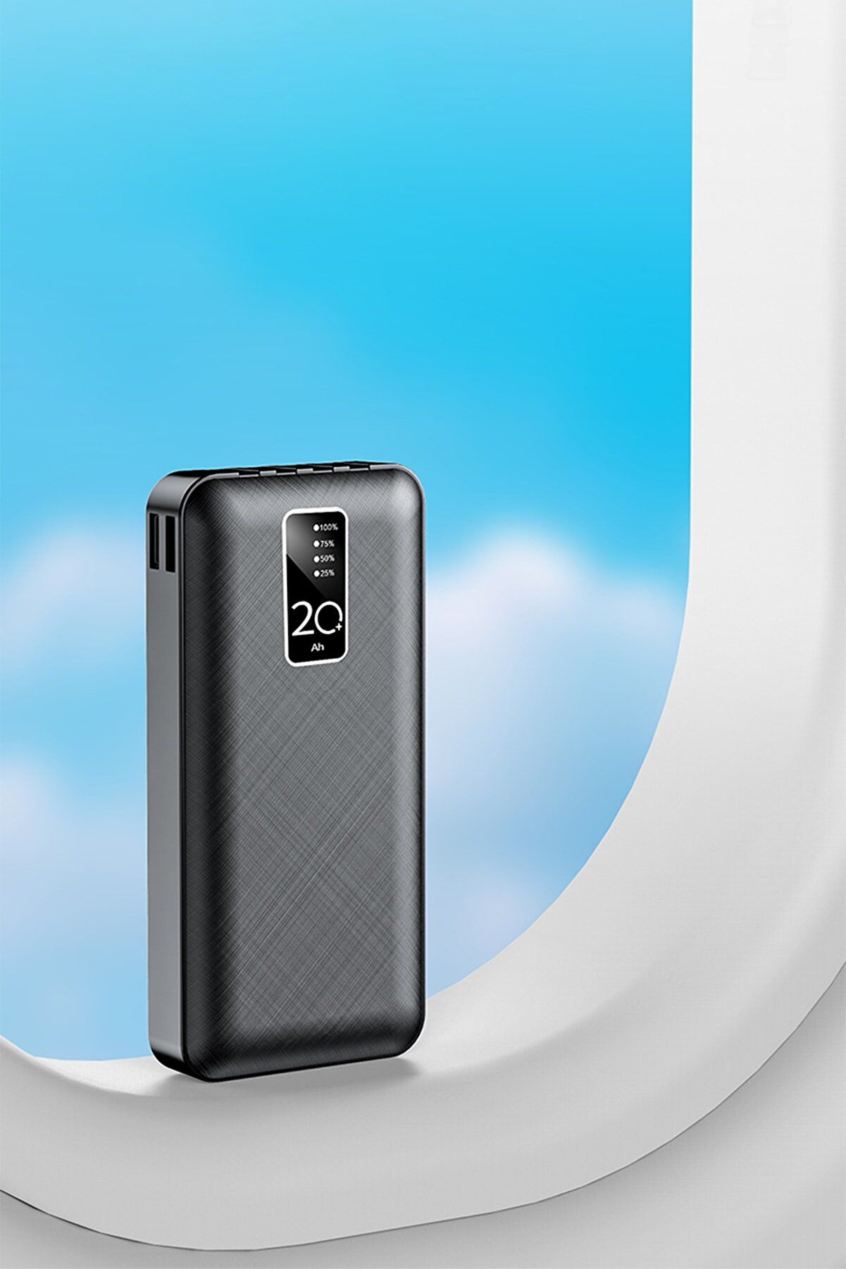 20.000 mAh Dahili Kablolu Powerbank  Lightning & Micro USB & USB Type C