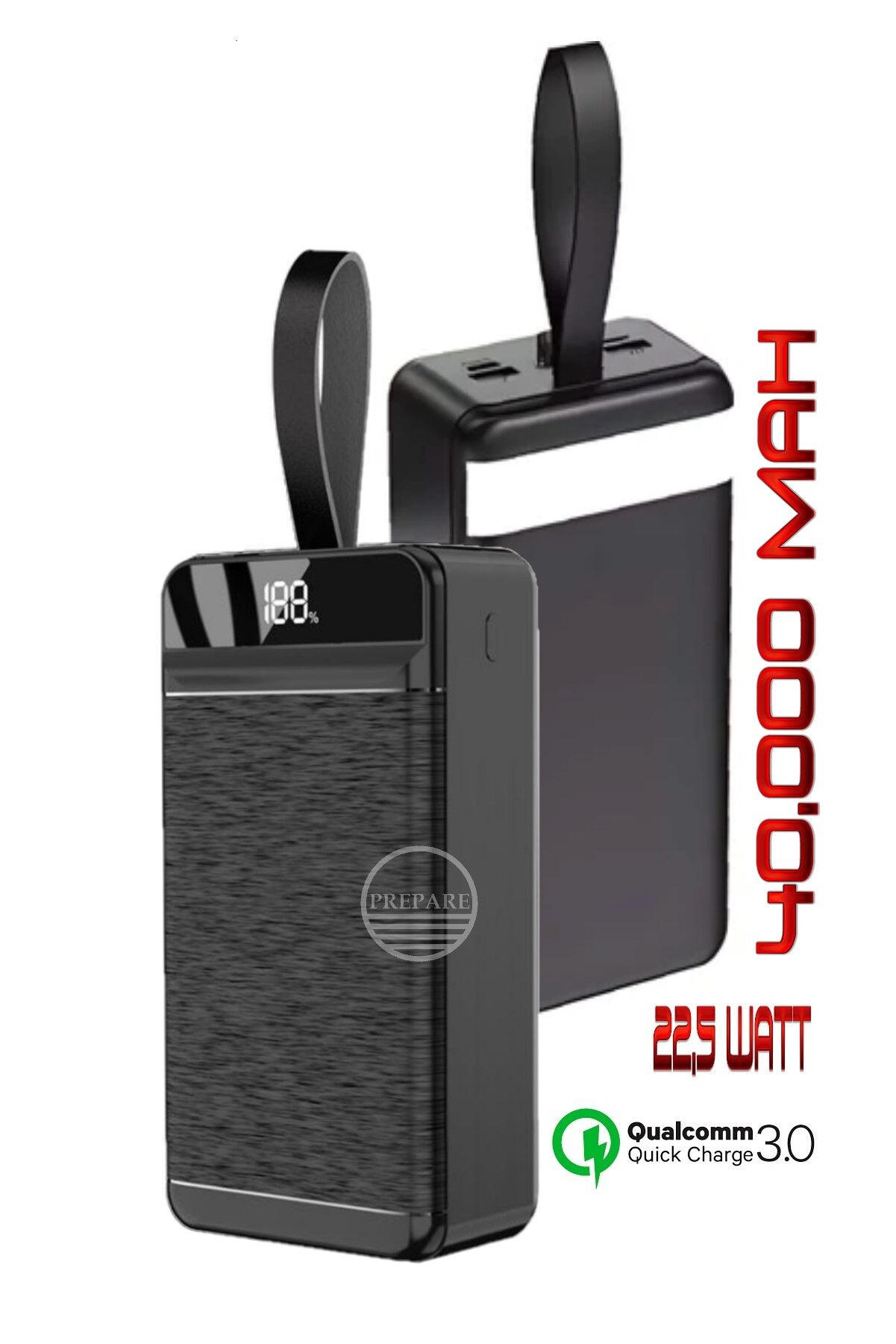 40.000 mAh Powerbank PD 22,5w 3.0 Qualcomm Hızlı Şarj Dijital Göstergeli LED Aydınlatma Özellikli