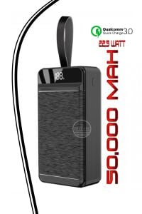 40.000 mAh Powerbank PD 22,5w 3.0 Qualcomm Hızlı Şarj Dijital Göstergeli LED Aydınlatma Özellikli