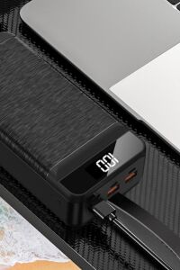 40.000 mAh Powerbank PD 22,5w 3.0 Qualcomm Hızlı Şarj Dijital Göstergeli LED Aydınlatma Özellikli