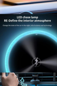 Araç Petek Manyetik Telefon Tutucu 14,5W Kablosuz Şarj Özellikli Led Aksesuarlı