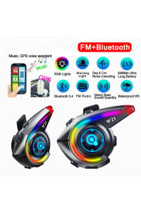 Y21 Rgb Işık Efektli Kask Kulaklığı Bluetooth 5.3 Motosiklet Kask FM Radyolu Kulaklık