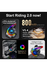 Y21 Rgb Işık Efektli Kask Kulaklığı Bluetooth 5.3 Motosiklet Kask FM Radyolu Kulaklık