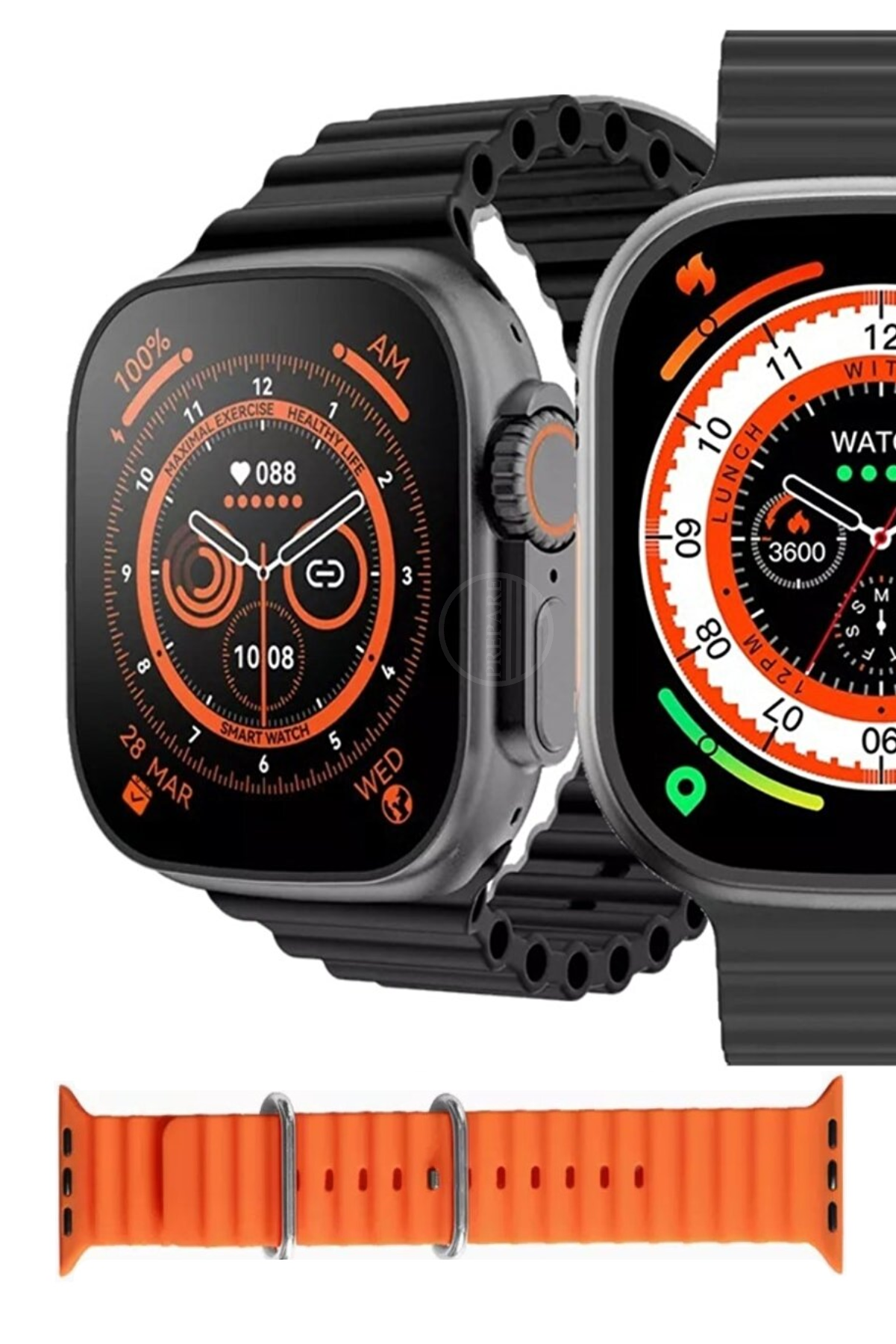 Watch 8 Ultra Plus Çift Kordon Sesli Asistan Nfc BT Arama Özellikli Ios Android Uyumlu Akıllı Saat