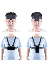 Tripod Monopod Selfie Çubuğu ve Göğüs Askısı İçin Telefon Tutucu Aparat + J-Hook Açılı Bağlantı Set