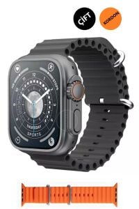 Watch 8 Ultra Plus Çift Kordon Sesli Asistan Nfc BT Arama Özellikli ios Android Uyumlu Akıllı Saat