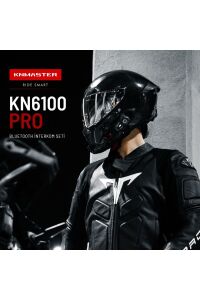 Kn6100 PRO Motosiklet Kask Interkom Bluetooth Intercom Kulaklık Seti (43 mm Büyük Kulaklık) Karbon Çanta Hediyeli