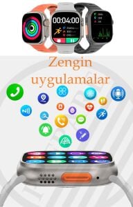 Watch 8 Ultra Plus+ Adventure Sesli Asistan Nfc BT Arama Özellikli Ios Android Uyumlu Akıllı Saat