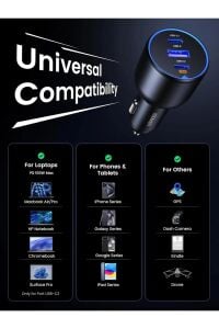 100W Araç Içi Çakmaklık Hızlı Şarj Cihazı Tır Kamyon Otobüs Uyumlu 12/24 Volt 3.0 Qc 3 Port Kensa