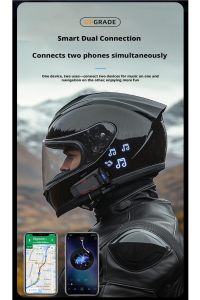 Universal Çoklu Bağlantı Intercom Motosiklet Kask Kulaklığı Bluetooth 6.0 Radyolu Kulaklık 520 Mt