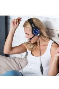 Led Işıklı Oyuncu Kulaklığı Dahili Mikrofon 3.5 Mm Kablolu Ps4/pc Kırmızı 1.75MT Beexcellent Gm-1