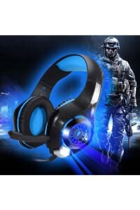 Led Işıklı Oyuncu Kulaklığı Dahili Mikrofon 3.5 Mm Kablolu Ps4/pc Kırmızı 1.75MT Beexcellent Gm-1