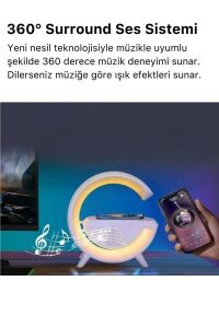 Led Işıklı Bluetooth Hoparlör Kablosuz Şarj Müzik Çalar Telefon Standı 3in1 Speaker