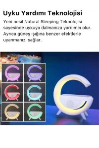 Led Işıklı Bluetooth Hoparlör Kablosuz Şarj Müzik Çalar Telefon Standı 3in1 Speaker