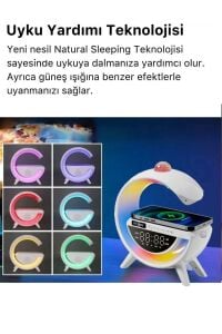 Led Işıklı Bluetooth Hoparlör Kablosuz Şarj Radyo Müzik Çalar Saatli Telefon Standı +Mini Disco Topu