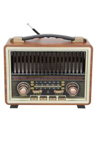 Nostaljik Radyo Yeni Nesil Donanımlı Bluetooth Wireless + Usb Portlu + Aux + Tf Kart + Led Işıklı