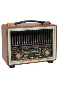 Nostaljik Radyo Yeni Nesil Donanımlı Bluetooth Wireless + Usb Portlu + Aux + Tf Kart + Led Işıklı