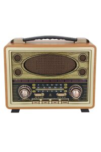 Nostaljik Radyo Yeni Nesil Donanımlı Bluetooth Wireless + Usb Portlu + Aux + Tf Kart + Led Işıklı