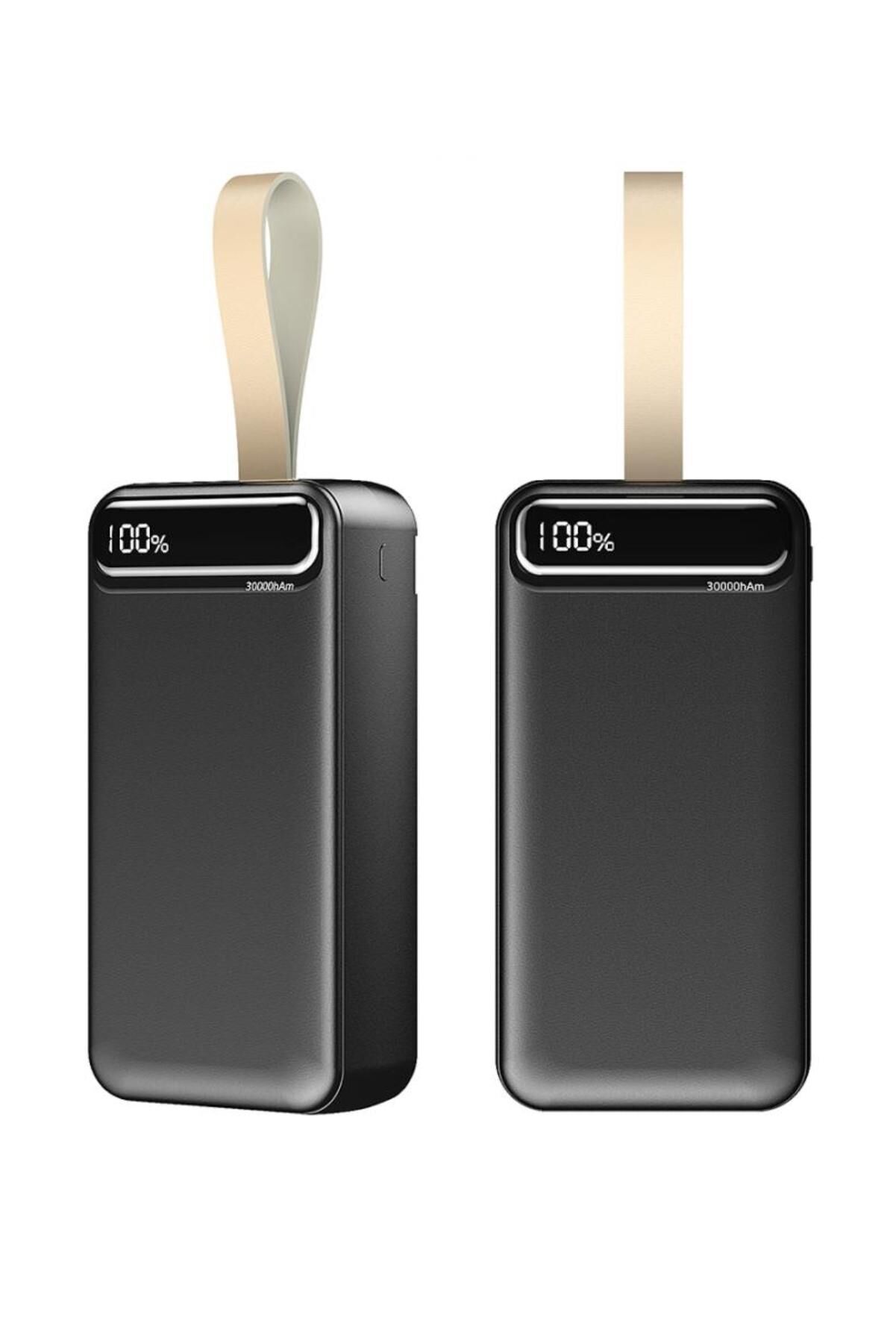 30,000 mAh Led Aydınlatmalı Dijital Göstergeli  2xUSB Çıkışlı Powerbank