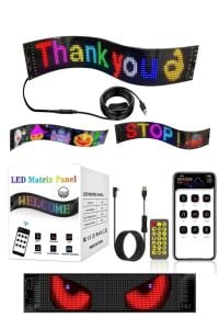 Led Matrx Panel 60 cm RG-B Ekran Kumandalı App Kontrollü İş Yeri Otomobil Tır Kamyon Cam veya Duvar