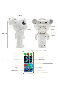 Mini Astronot Galaksi Işık Projektör Led Işıklı Gece Lambalı Yıldızlı Bluetooth Hoparlör Müzik Çalar