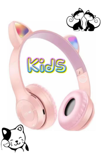 Bluetooth Kedi Kulaklık Aux Girişli Hafıza Kartlı Kulak Üstü Bluetooth Kedi Miyav Pisi Pisi Kulaklık