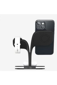 5 in 1 Magsafe Hızlı Şarj İstasyonu Kablosuz + 1 USB Iphone  Airpods Watch Uyumlu 15W + Gece Lambalı