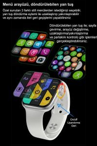 Watch 7 Serisi Uyumlu Sesli Arama Bildirim Asistan Özellikli Akıllı Saat Android & Ios Uyumlu Siyah