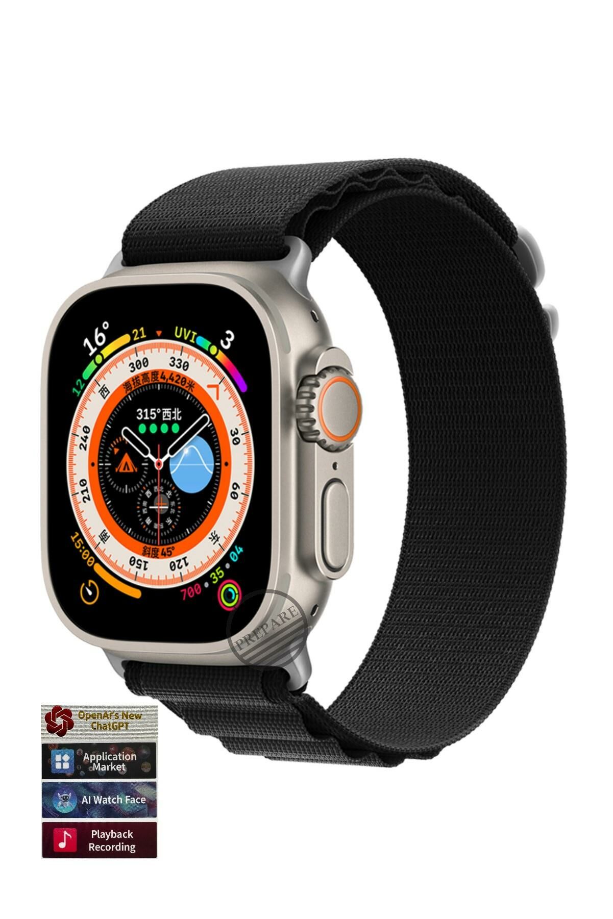 Ultra 2 Multi 9 Pro Smart Watch 9 Titanyum Vidalı Kasa Pusulalı 49mm Kilitli Çift Kordonlu Akıllı Saat
