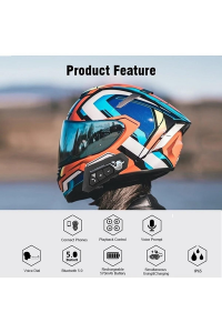 BT22 Motosiklet Bluetooth Kask Kulaklık 5.0 Su Geçirmez