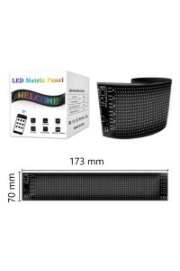 Motosiklet İçin Led Matrx Panel 17.3x7 cm RG-B Ekran Kumandalı App Kontrollü