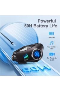 1080P Kamera Kayıt Özellikli Motosiklet Kask Kulaklık Q-28P 32Gb Hafıza Kartı Hediyeli Wireless APP