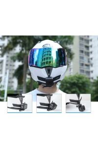Motosiklet Kask Çene Yapıştırıcılı Telefon ve Aksiyon Kamera Tutucu