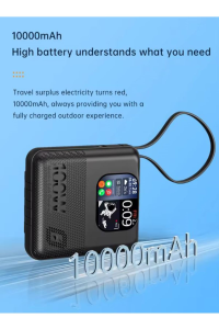 Powerbank 10.000 Mah 100 W Akıllı saat Özelliklerine Sahip Ekranlı ve Speaker Müzik Çalma Özelliği