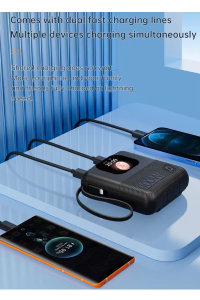 Powerbank 10.000 Mah 100 W Akıllı saat Özelliklerine Sahip Ekranlı ve Speaker Müzik Çalma Özelliği