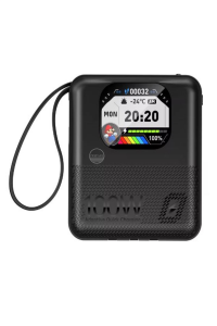 Powerbank 10.000 Mah 100 W Akıllı saat Özelliklerine Sahip Ekranlı ve Speaker Müzik Çalma Özelliği Siyah