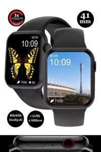 Mini Watch 9 Amoled Ekran 41mm Akıllı Saat +2 Kordon ve Bileklik + Kılıf Hediyeli
