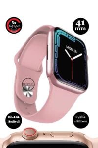 Mini Watch 9 Amoled Ekran 41mm Akıllı Saat +2 Kordon ve Bileklik + Kılıf Hediyeli