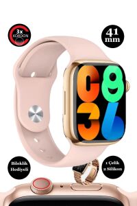 Mini Watch 9 Amoled Ekran 41mm Akıllı Saat +2 Kordon ve Bileklik + Kılıf Hediyeli