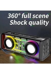 Ses Bombası 10Watt Yüksek Ses RGB Işık Show Bluetooth Aux Usb Takılabilir Hoparlör Mini Müzik Çalar